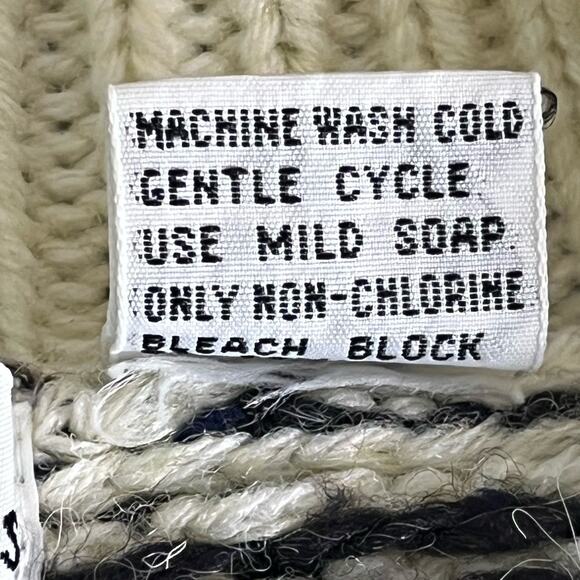 Vtg 80s Limited Express Sweater Women’s M Nordic Fair Isle Cream Black Gray - Picture 9 of 9